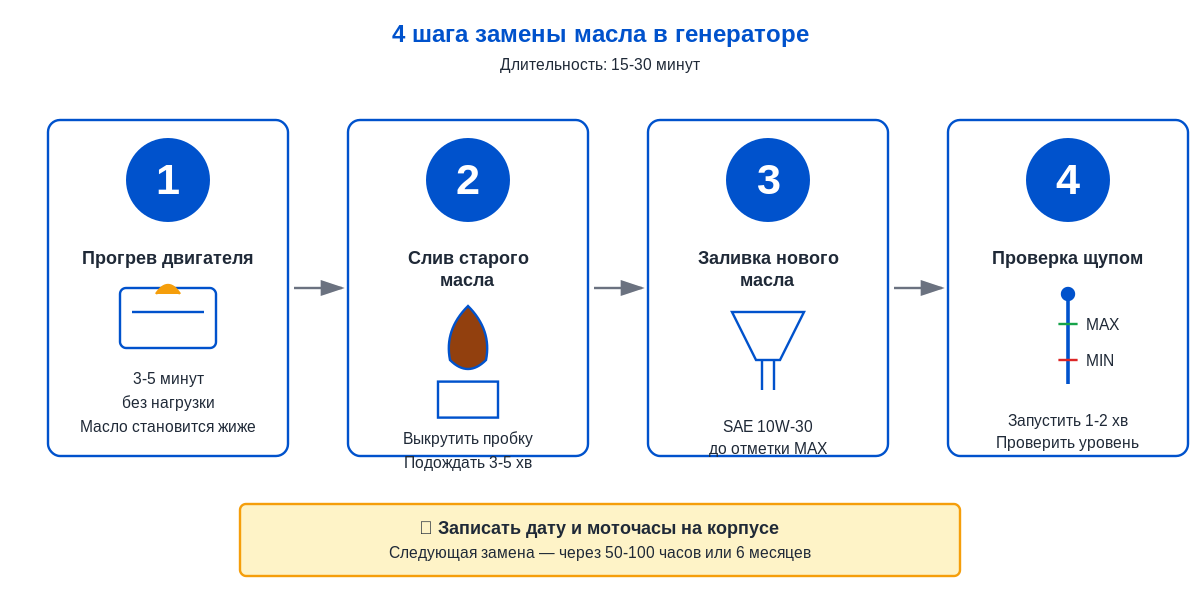 4 шага замены масла в генераторе