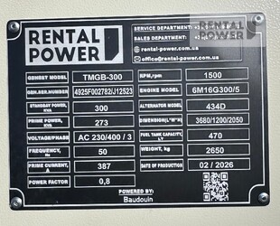Генератор дизельний TMG Power TMGB-300 (218 кВт)